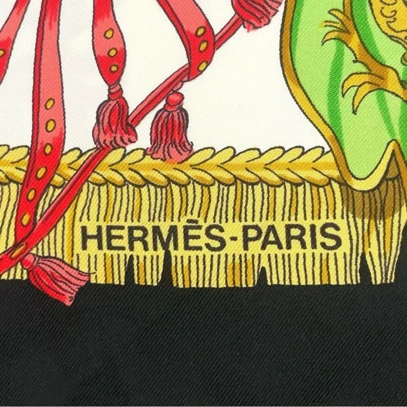 HERMES Scarf Carré 90 "Caparacons de Francia et de l'India" LARGE SQUAR SCARF - Picture 4 of 10